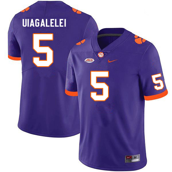 Men #5 DJ Uiagalelei Clemson Tigers College Football Jerseys Sale-Purple
